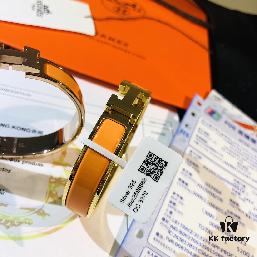 692fc94099f2d84055c890c8 Hermes 1:1 Replica Sticker, Label, Receipt Set Available in Rose Gold - Hermes CLIC Enamel H Bracelet Classic Couple's Style