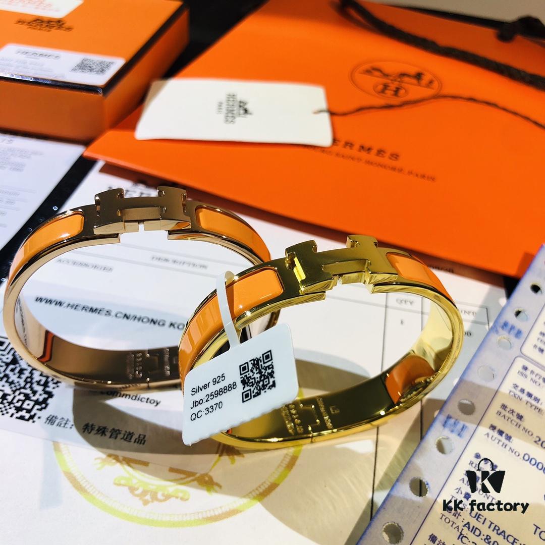 692fc94099f2d84055c890c9 Hermes 1:1 Replica Sticker, Label, Receipt Set Available in Rose Gold - Hermes CLIC Enamel H Bracelet Classic Couple's Style