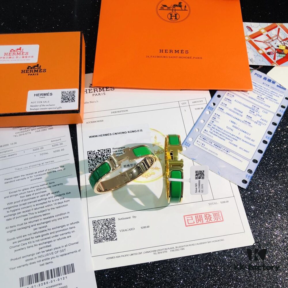 Hermès 1:1 Replica Sticker, Label, Receipt Set, Rose Gold Edition - Authentic-Look CLIC Enamel H Bracelet
