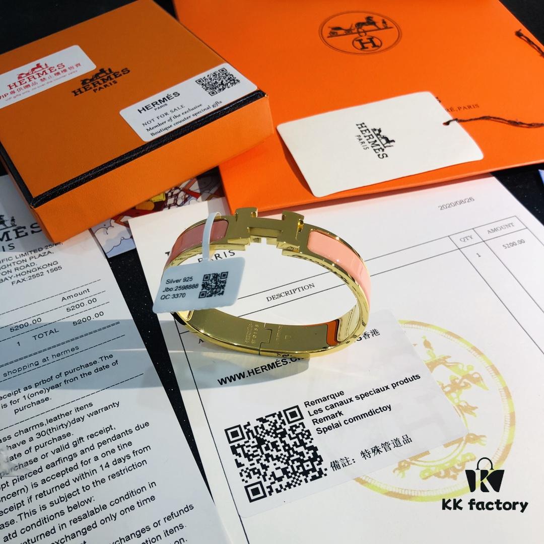 692fc97699f2d84055c89118 Hermes High-Replica Enamel Clic H Bracelet in Rose Gold – Full Set with Stickers, Labels, and Receipts – Classic Unisex Design
