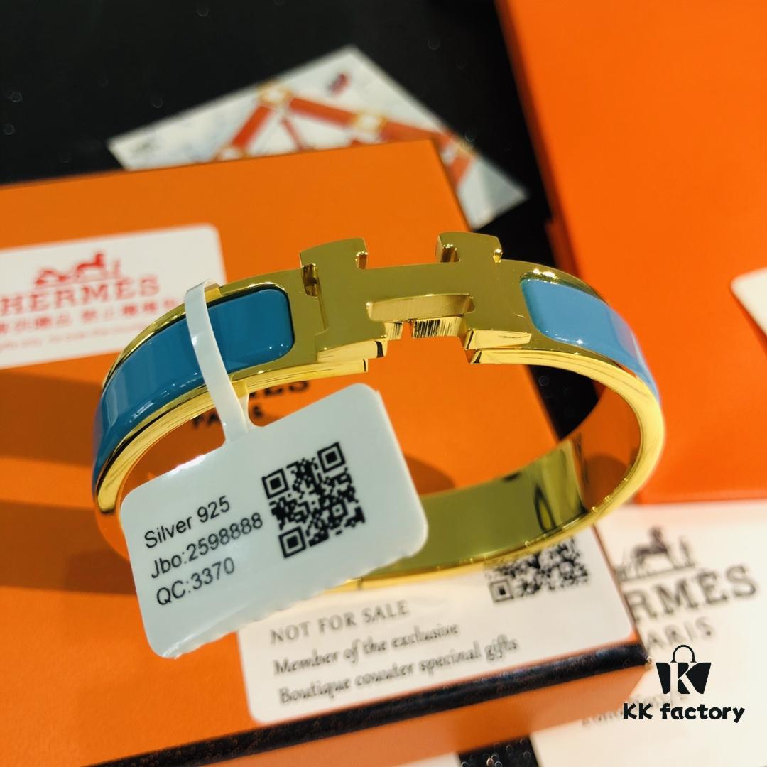 692fc97899f2d84055c8911c Hermes High-Replica Enamel Clic H Bangle Bracelet in Rose Gold – Complete Set with Stickers, Tags, and Receipts – Classic Unisex Design for Men and Women