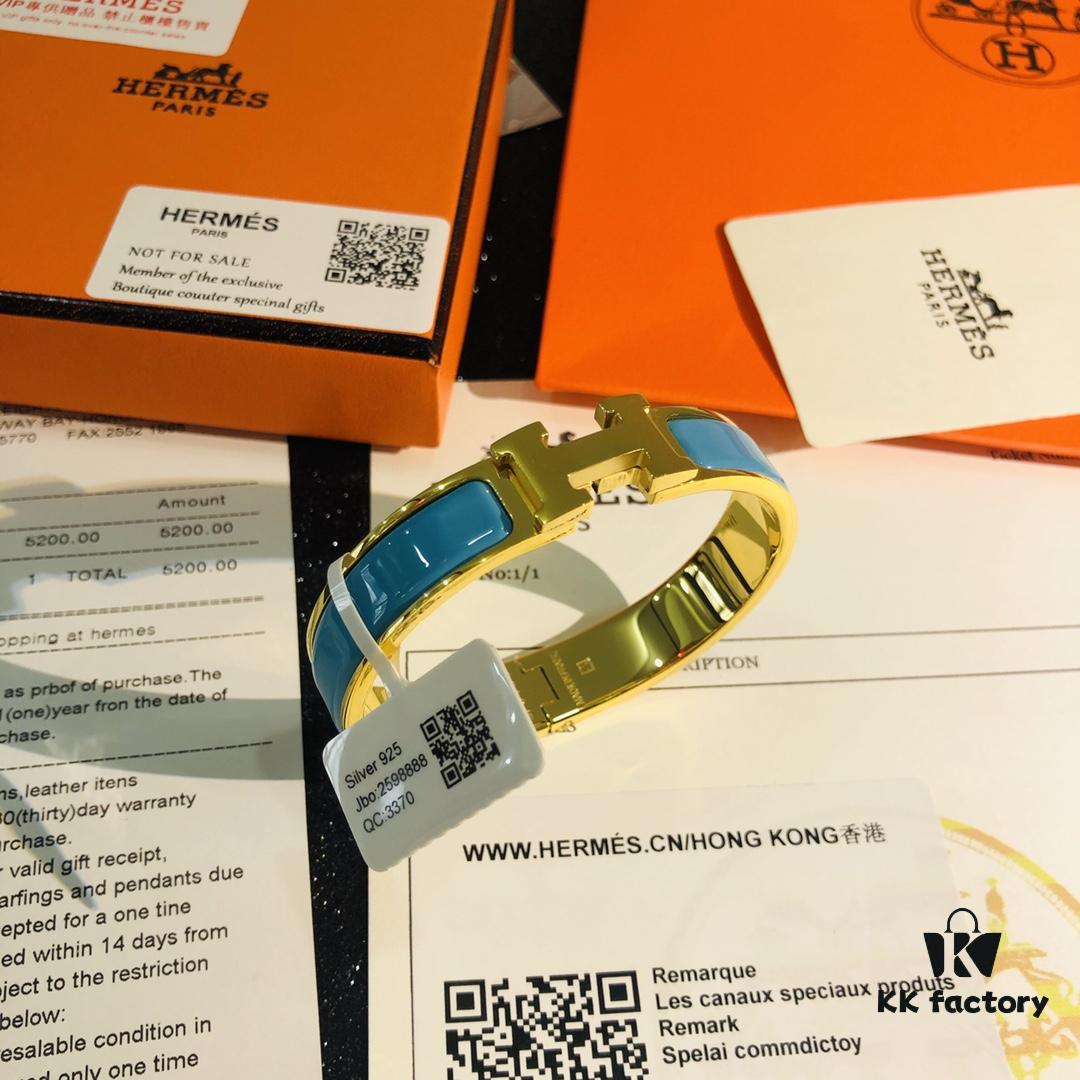 692fc97899f2d84055c8911d Hermes High-Replica Enamel Clic H Bangle Bracelet in Rose Gold – Complete Set with Stickers, Tags, and Receipts – Classic Unisex Design for Men and Women