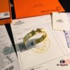 692fc97899f2d84055c8911f Hermès High-Replica Enamel 'Clic H' Bracelet in Rose Gold – Complete Set with Stickers, Tags, and Receipt – Classic Couple's Style, Sizes 17 & 19