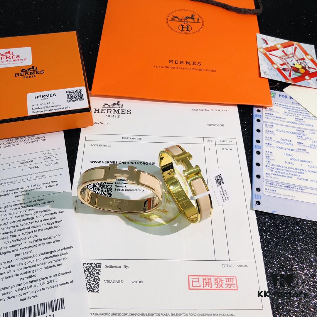692fc97999f2d84055c89120 Hermes One-to-One Replica Sticker, Label, Receipt Set 🌹 Rose Gold Purchased Version 😎 Available in Stock Hermes CLIC Enamel H Bracelet