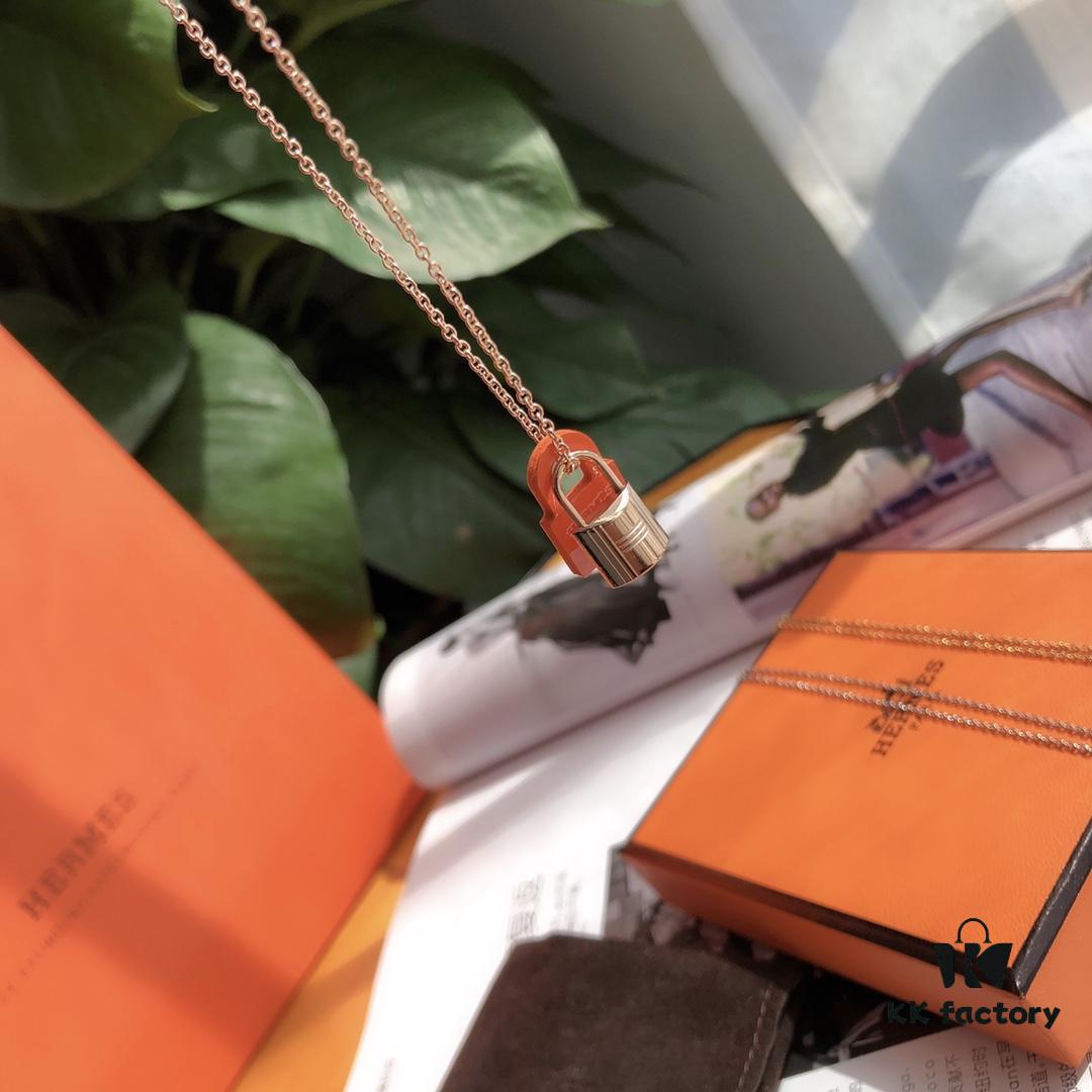 Hermes Essential Color Key Necklace in Orange, Designed by Paloma Picasso