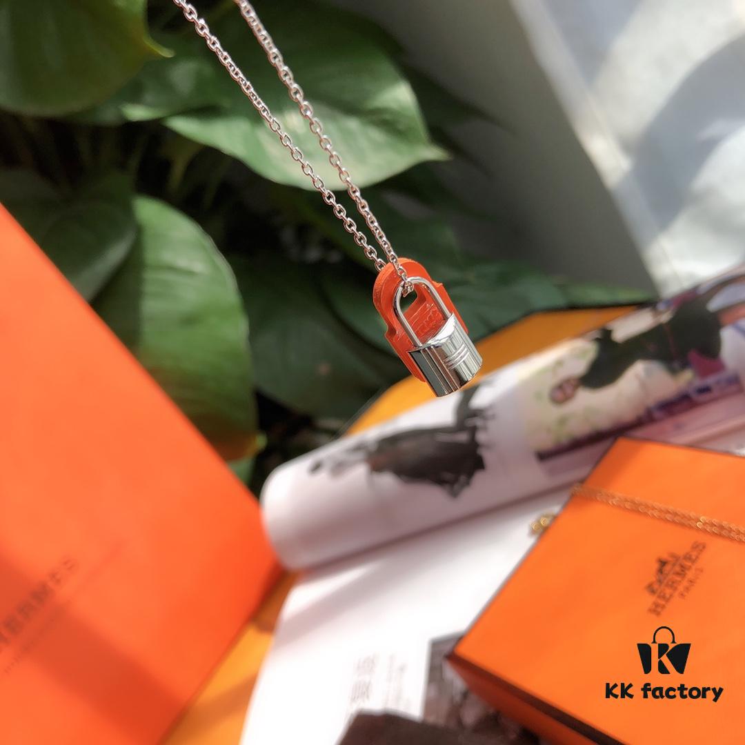 Hermes Essential Color Key Necklace in Orange, Designed by Paloma Picasso