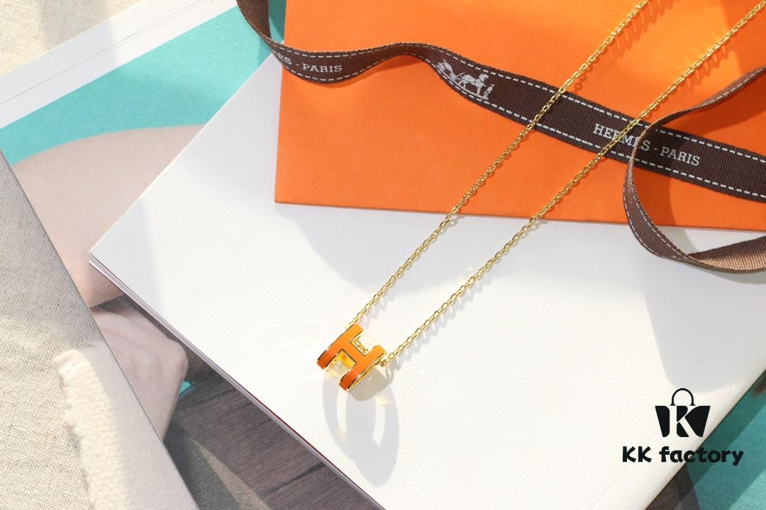 692fc99c99f2d84055c89161 Classic H Necklace, Precision CNC Carved, Sharp Clean Angles, Available in Gold and Rose Gold