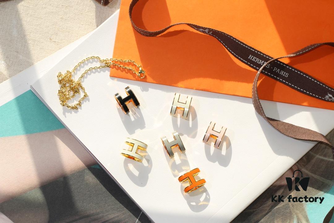 692fc9a099f2d84055c89169 Classic H Necklace, Precision CNC Carved, Sharp Clean Angles, Available in Gold and Rose Gold