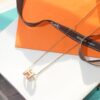 692fc9a099f2d84055c8916c Classic H Necklace, Precision CNC Carved, Sharp Clean Angles, Available in Gold and Rose Gold