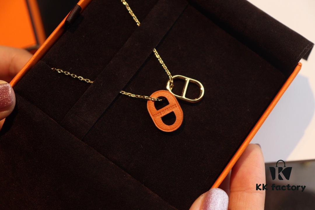 692fc9a799f2d84055c8917c Affordable Hermès-style Pig Nose Necklace by o'mai|lon