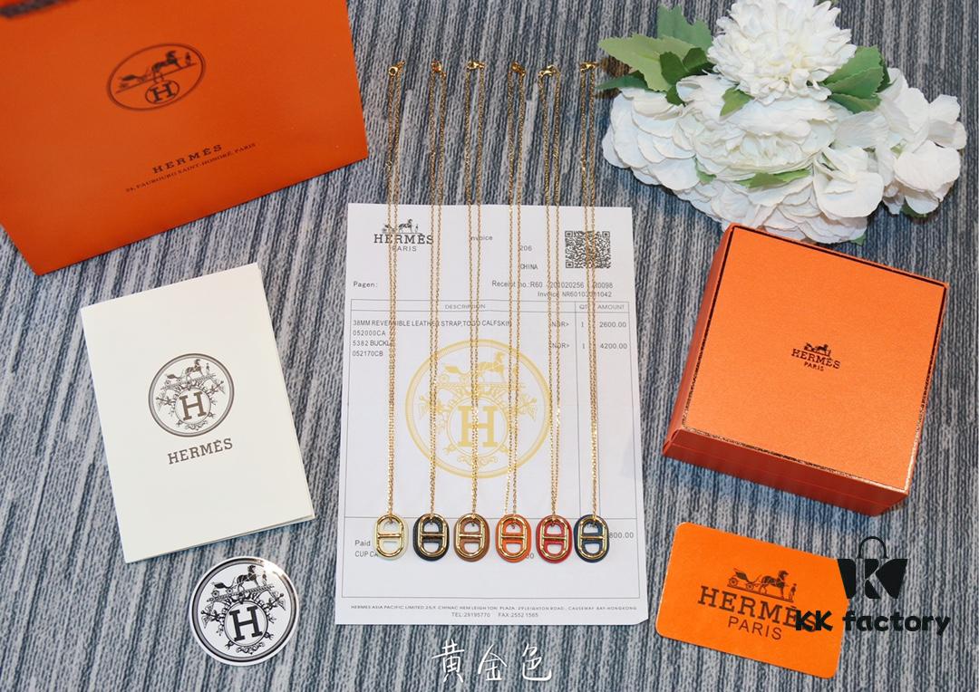 692fc9ac99f2d84055c89187 Heritage Edition. Fashionable and Trendy Top Designer Brand Hermes Lock Necklace Genuine Leather Craft with Gold-Plated Material