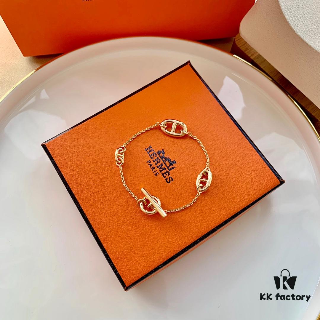 692fc9b299f2d84055c8918e Hermes H Pig Nose Bracelet, Latest Jewelry Collection from Boutique! A Perfect Classic Icon!