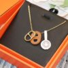 692fc9c099f2d84055c891a0 Heritage Edition. Fashionable and Trendy Top Designer Brand Hermes Lock Necklace Genuine Leather Craft with Gold-Plated Material
