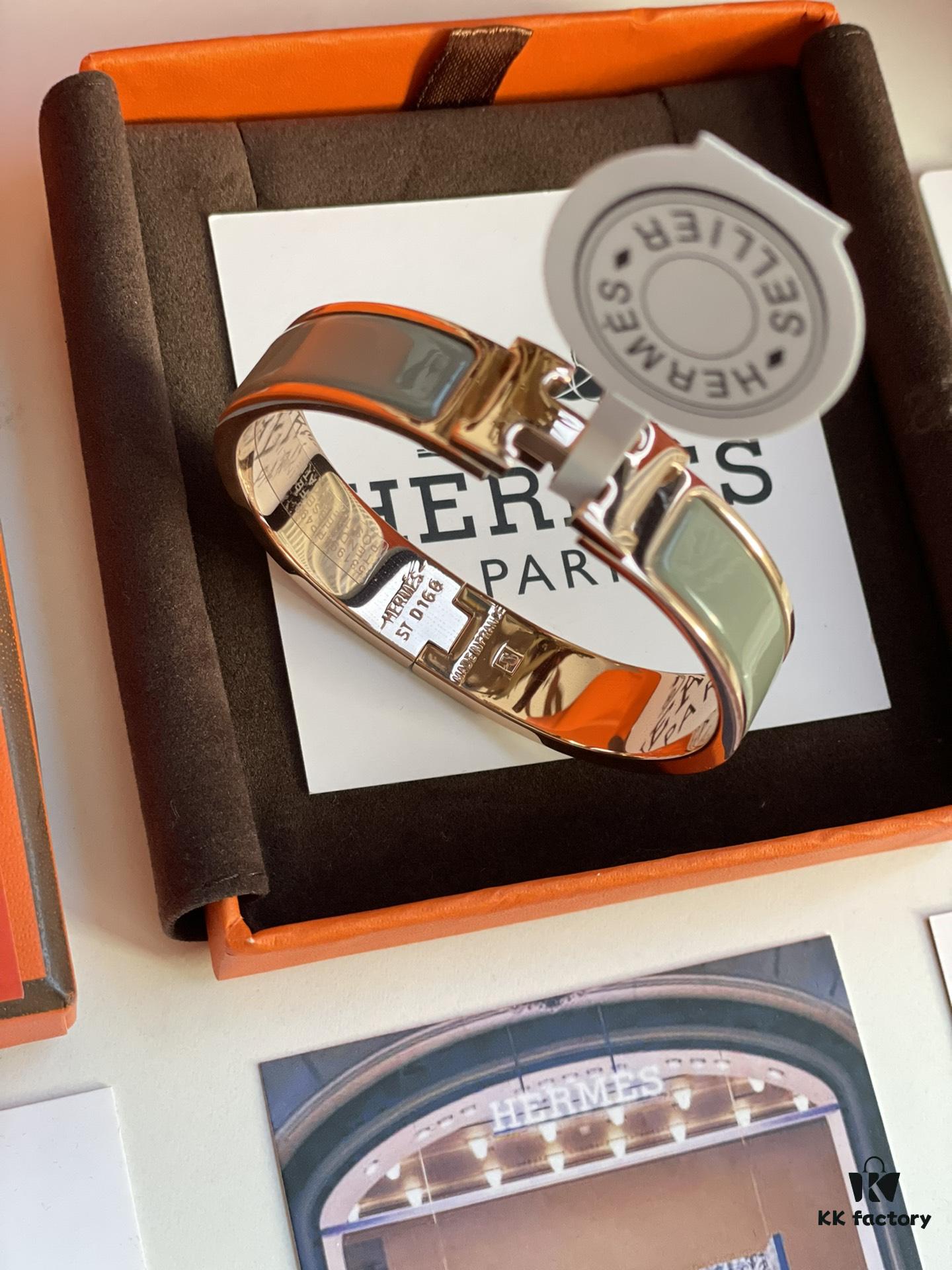 692fc9ce99f2d84055c891af Hermès Overseas Points Member Gift HERMES | Pop H Collection ✨ Rose Gold Elephant Gray Bracelet Classic H Clasp Timeless Design