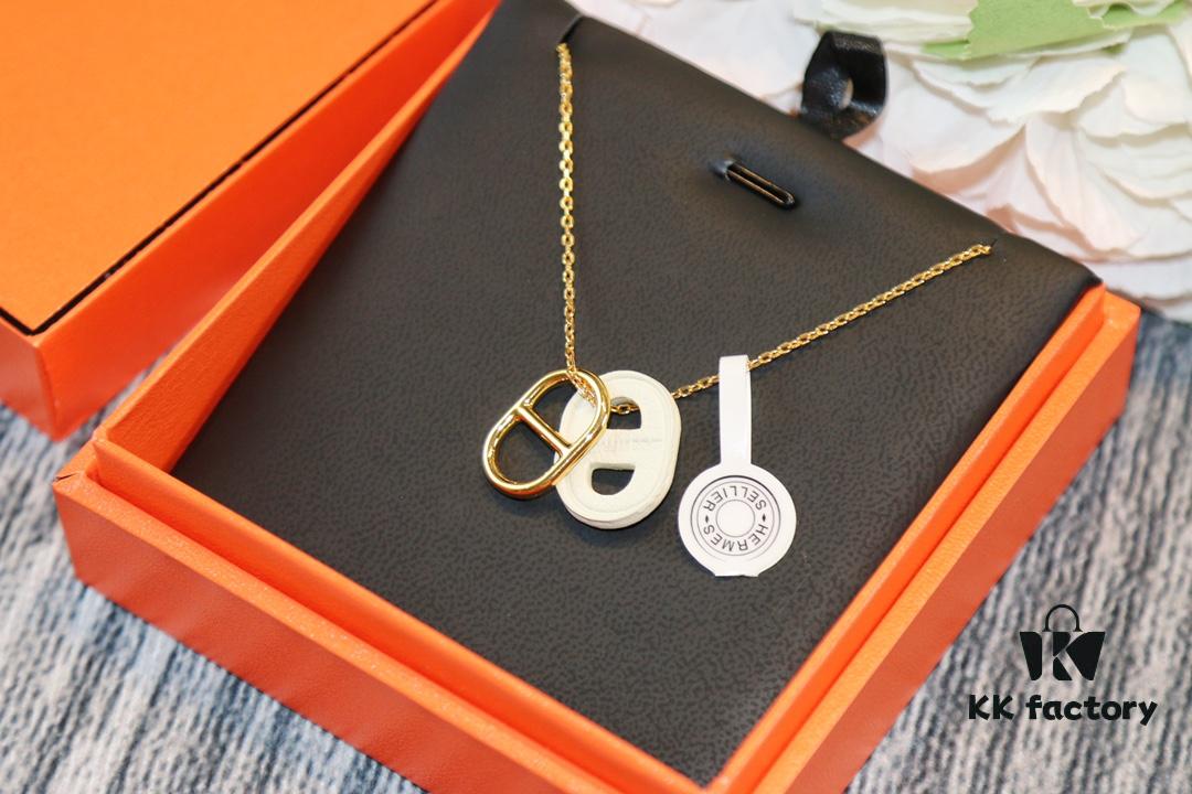 692fc9dc99f2d84055c891be Heritage Edition. Fashionable and Trendy Top Designer Brand Hermes Lock Necklace Genuine Leather Craft with Gold-Plated Material