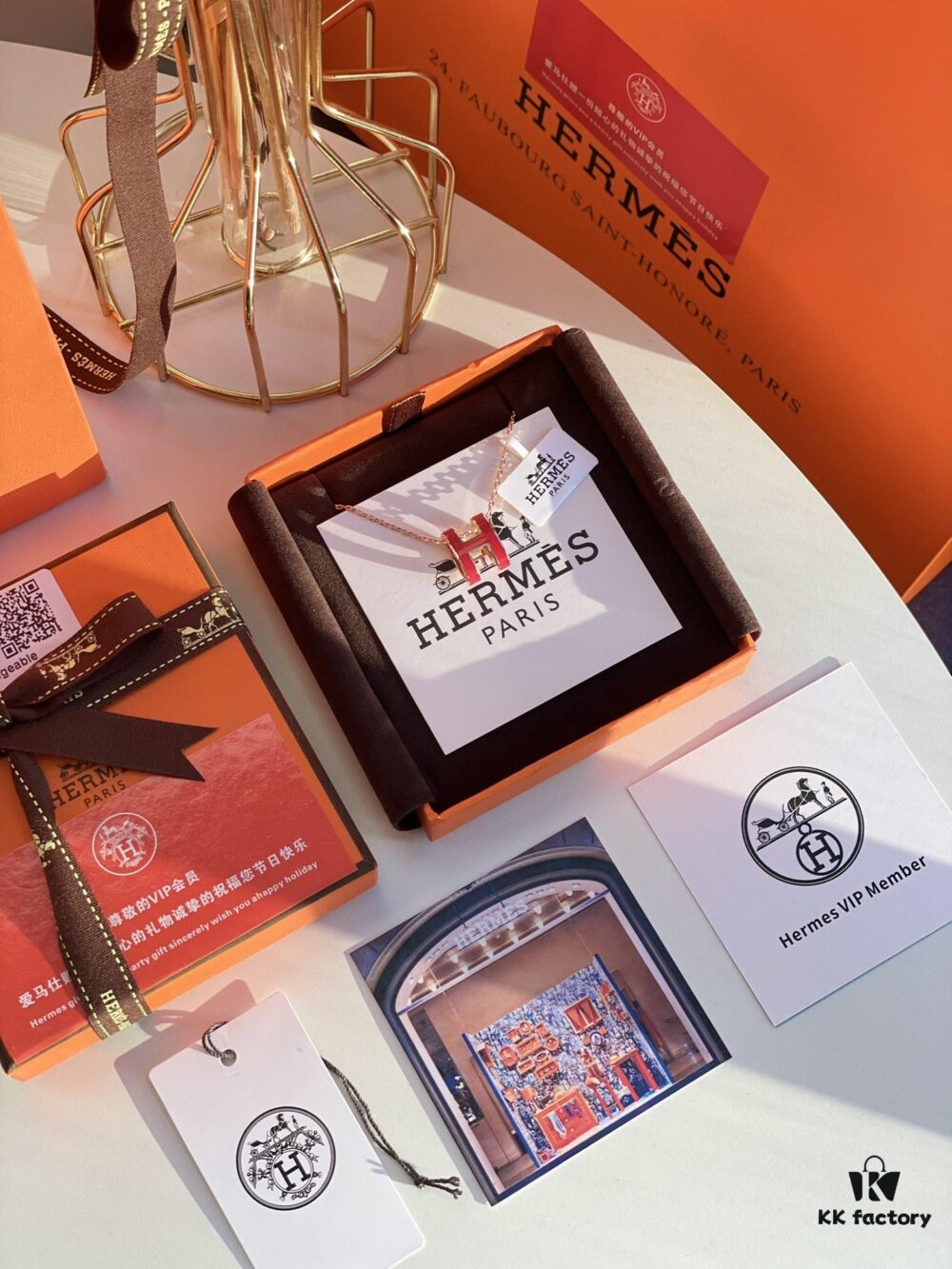 692fca0899f2d84055c891ee Hermes Overseas Points Member Gift HERMES | Pop H Collection ✨ Classic H Buckle, Timeless Design 🥰 Clear Engraving at Bottom, Rose Gold with Festive Red Color, Identity Strap, Points Card, Tags, Full Packaging