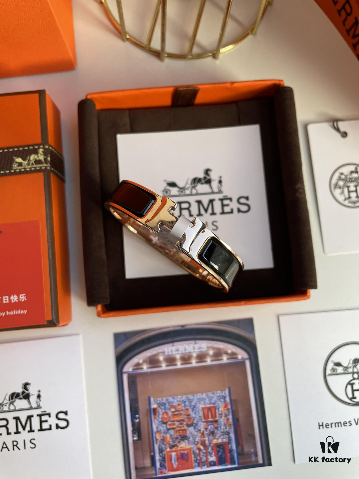 692fca2599f2d84055c89215 Hermes Overseas Points Member Gift HERMES | Pop H Collection ✨ Rose Gold Linglang Black Bracelet Classic H Clasp Timeless Design
