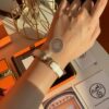 Hermes Overseas Member Points Gift | Pop H Collection ✨ Rose Gold Malted Milk White [Bracelet] Classic H Closure, Timeless Design 🥰 Clear Engraving at Base, Exquisite Craftsmanship Complete Set Packaging with Identity Tag, Points Card, and Labels