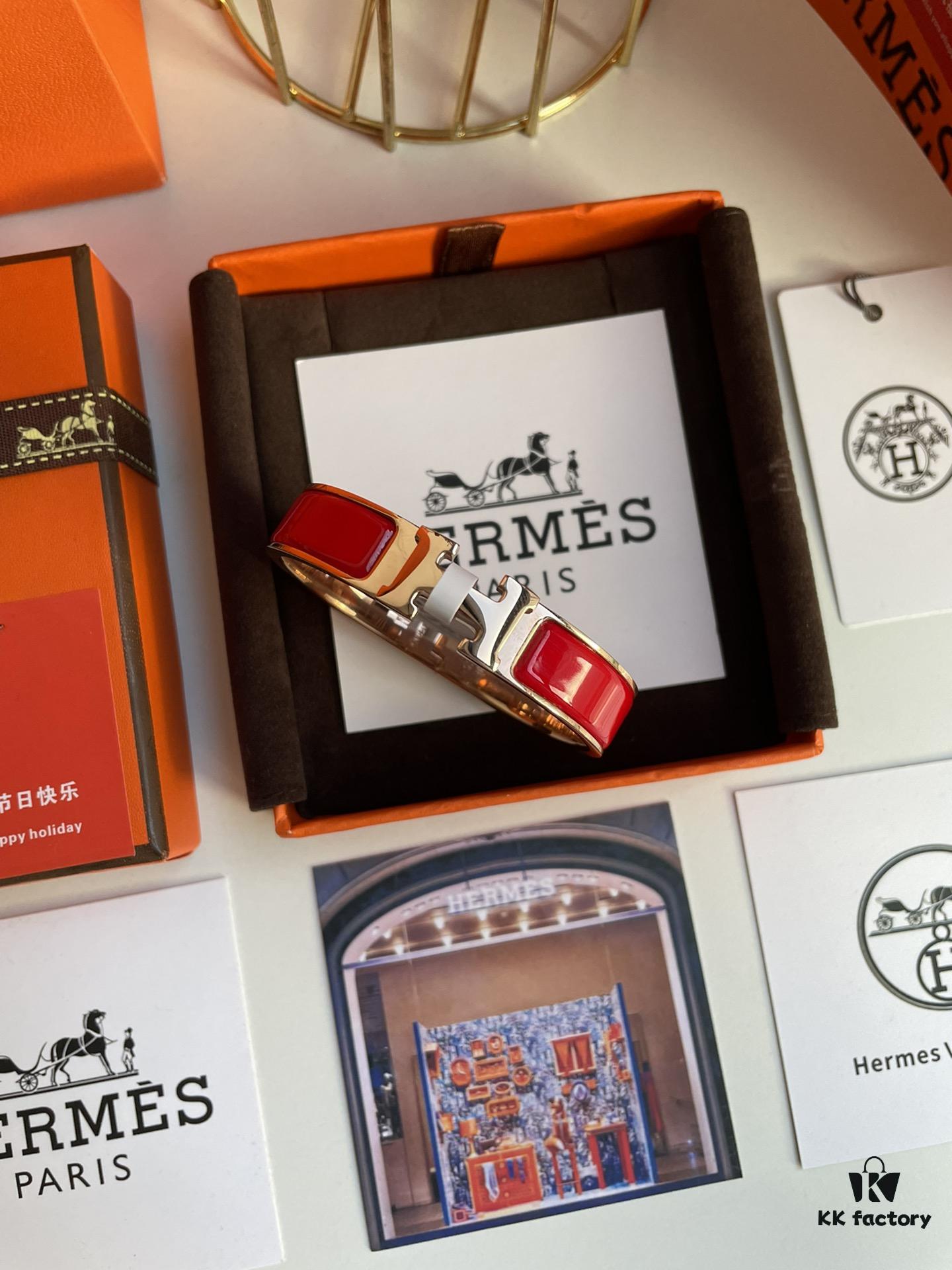 692fca2c99f2d84055c8921e Hermes Overseas Points Member Gift | Pop H Collection ✨ Rose Gold Festive Red Bracelet