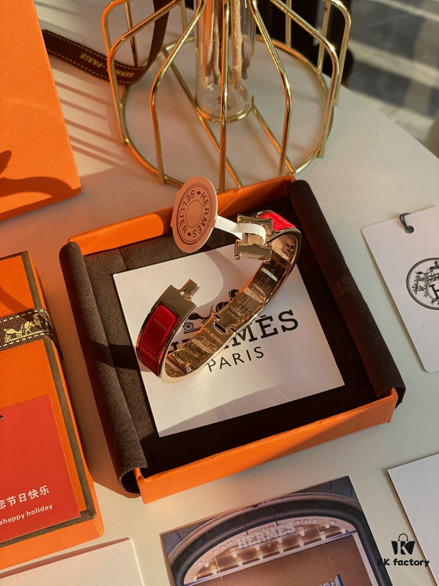 692fca3099f2d84055c89222 Hermes Overseas Points Member Gift | Pop H Collection ✨ Rose Gold Festive Red Bracelet