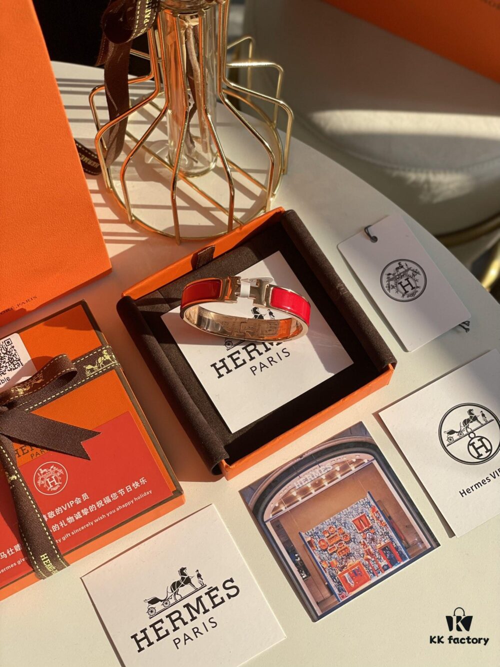692fca3499f2d84055c89228 Hermes Overseas Points Member Gift | Pop H Collection ✨ Rose Gold Festive Red Bracelet