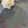 Hermès Red Enamel H Necklace and Stud Earrings