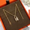 692fca4399f2d84055c8923c V Gold Thickened Version, Rose Gold. Premium Craftsmanship, Popular Style Among Influencers, Large H-Style Lock Necklace