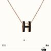 692fca5099f2d84055c89255 Authentic 925 Sterling Silver Hermès HERMES Classic Series Lucky H Enamel Necklace and Earrings Set