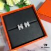 692fca5099f2d84055c89256 New Premium Craftsmanship Hermes Full Diamond H Stud Earrings, High-Carbon Diamonds, 925 Sterling Silver Gold Plated with K-Gold Finish