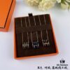 692fca5299f2d84055c89257 Authentic 925 Sterling Silver Hermès HERMES Classic Series Lucky H Enamel Necklace and Earrings Set