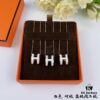 692fca5399f2d84055c89259 Authentic 925 Sterling Silver Hermès HERMES Classic Series Lucky H Enamel Necklace and Earrings Set