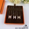 692fca5399f2d84055c8925a Authentic 925 Sterling Silver Hermès HERMES Classic Series Lucky H Enamel Necklace and Earrings Set