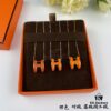 692fca5399f2d84055c8925b Authentic 925 Sterling Silver Hermès HERMES Classic Series Lucky H Enamel Necklace and Earrings Set