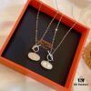 692fca8999f2d84055c892b2 Hermès 2021 New Arrival Popular Double-Sided Pig Nose Necklace 🐽 Platinum and Rose Gold Plated Couple Pendant Chain