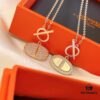 692fca8a99f2d84055c892b4 Hermès 2021 New Arrival Popular Double-Sided Pig Nose Necklace 🐽 Platinum and Rose Gold Plated Couple Pendant Chain