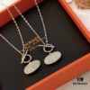 692fca8c99f2d84055c892b6 Hermès 2021 New Arrival Popular Double-Sided Pig Nose Necklace 🐽 Platinum and Rose Gold Plated Couple Pendant Chain