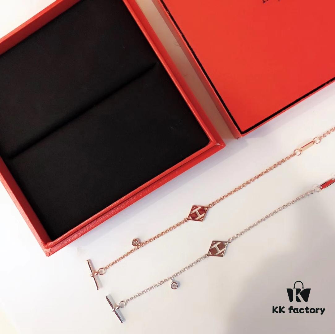 Hermes Diamond-Openwork H Bracelet, Extremely Versatile and Brightening with Minimalist Style