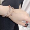 692fca9f99f2d84055c892d5 V Gold Material Thickened Version, Rose Gold and White Gold Color, Premium Craftsmanship Edition, Hermes Two-in-One Lock Bracelet, High-Carbon Diamonds, 1:1 Super Precision