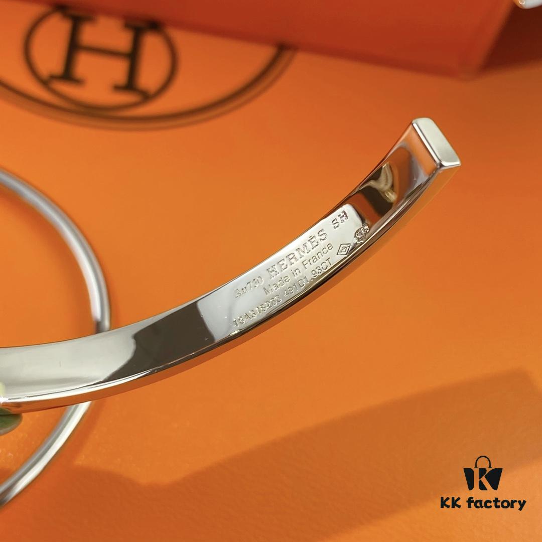692fcaa199f2d84055c892db V Gold Material Thickened Version, Rose Gold and White Gold Color, Premium Craftsmanship Edition, Hermes Two-in-One Lock Bracelet, High-Carbon Diamonds, 1:1 Super Precision