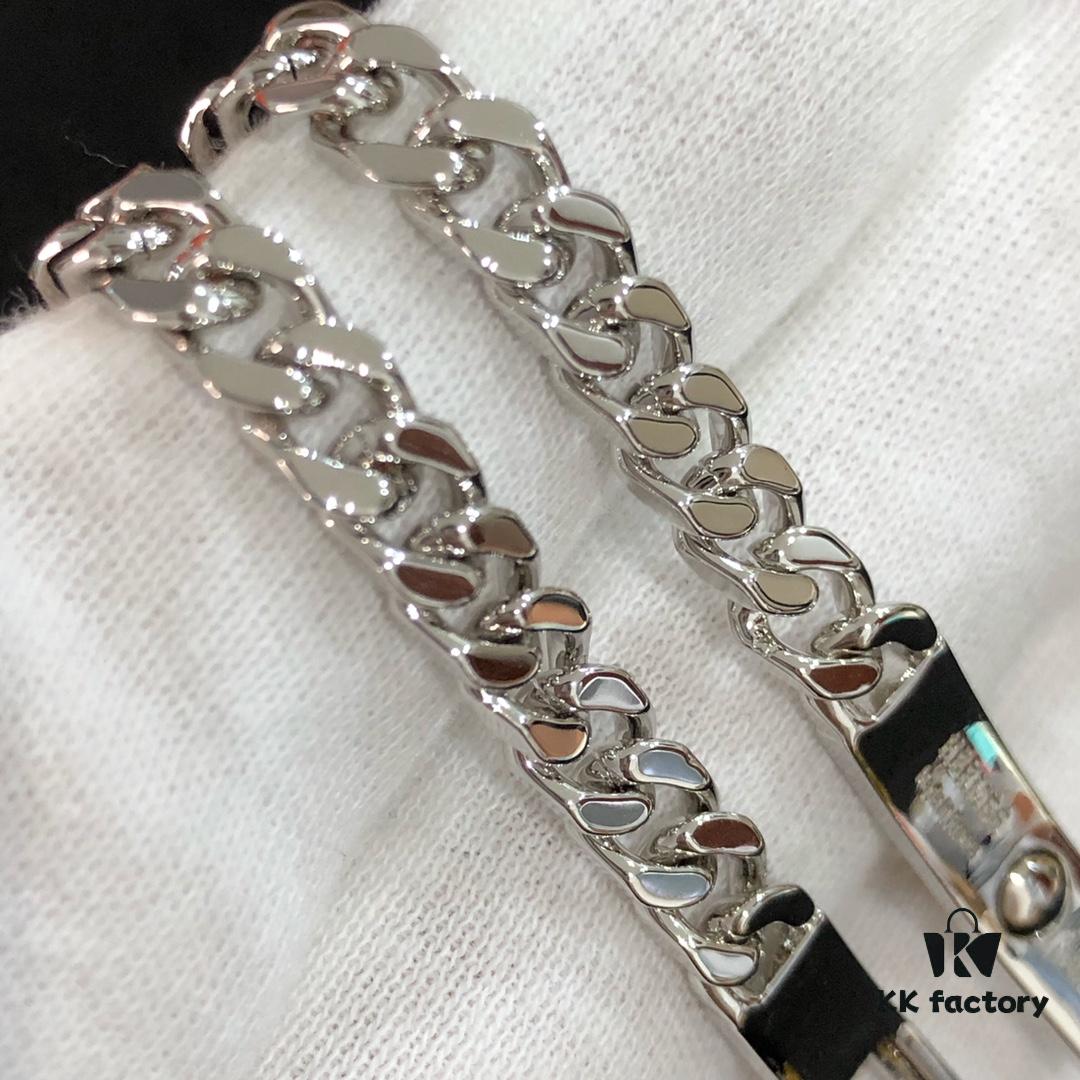 692fcab399f2d84055c89303 Hermes New Kelly Collection Jewelry, Kelly Gourmette Bracelet with Cuban Chain