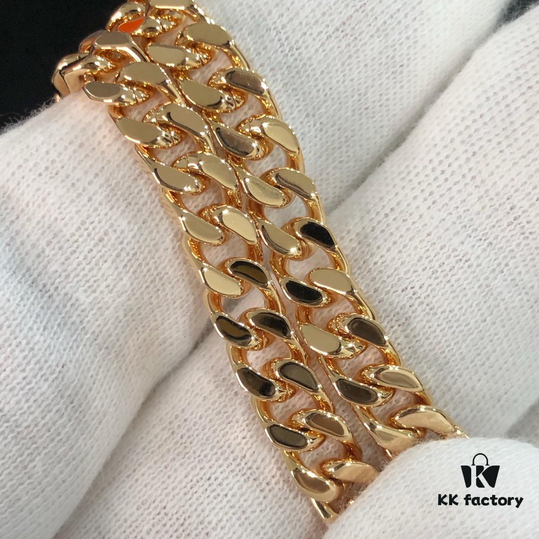 692fcab399f2d84055c89304 Hermes New Kelly Collection Jewelry, Kelly Gourmette Bracelet with Cuban Chain