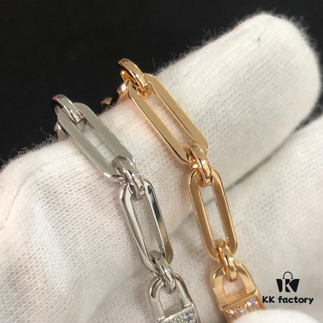 692fcab899f2d84055c8930d Hermes New Kelly Chaine Square Openwork Bracelet
