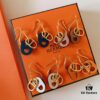 692fcabc99f2d84055c89315 Hermes Calfskin Pig-Nose Double Ring Necklace / Earrings