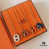 692fcabc99f2d84055c89318 Hermes Calfskin Pig-Nose Double Ring Necklace / Earrings