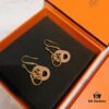 Hermes New Pig Nose O'maillon Series Earrings (Klein Blue/White/Orange/Khaki) Four Colors Available