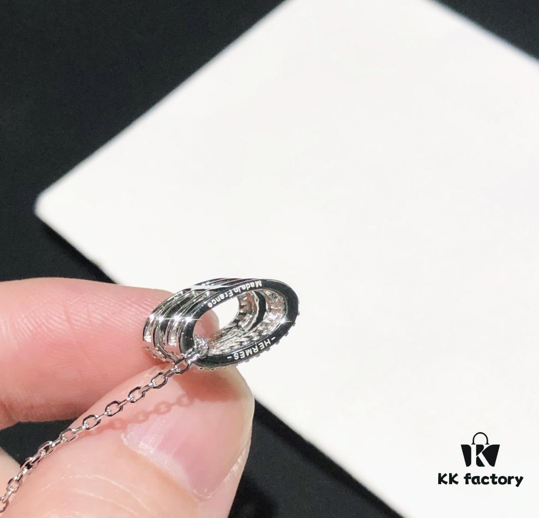 692fcac399f2d84055c89324 Top-tier Hermes-inspired Diamond-Paved 'H' Necklace, 925 Sterling Silver with Precision CNC Craftsmanship and Exquisite Stone Inlay