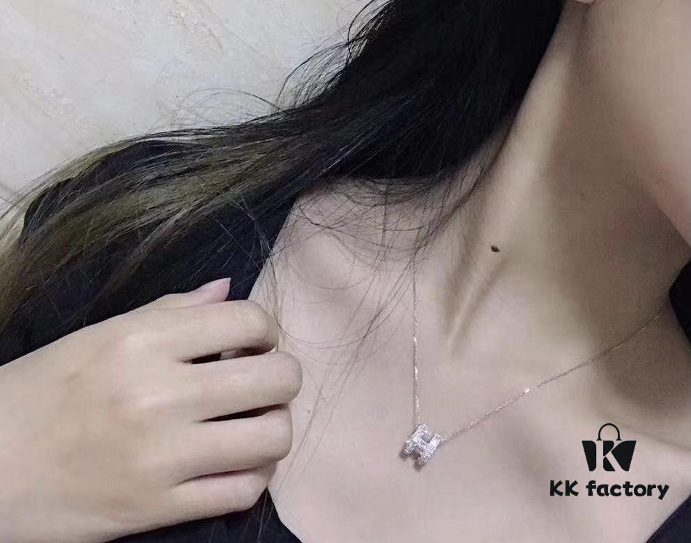 692fcac399f2d84055c89325 Top-tier Hermes-inspired Diamond-Paved 'H' Necklace, 925 Sterling Silver with Precision CNC Craftsmanship and Exquisite Stone Inlay
