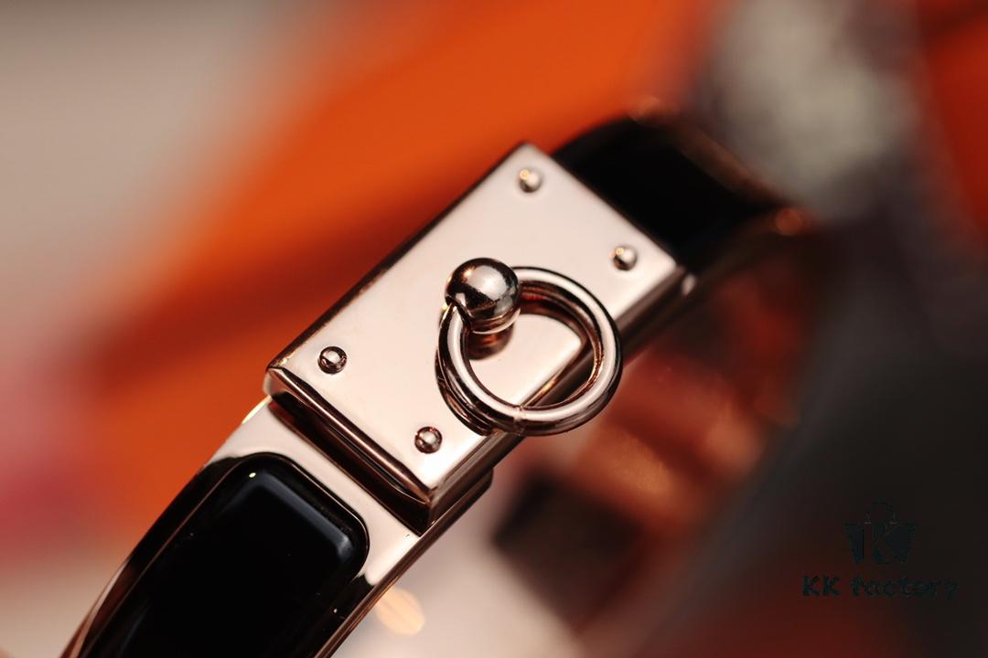 692fcad399f2d84055c8933e New Arrival Hermès-Inspired Enamel Cuff Bracelet with H Lock Closure