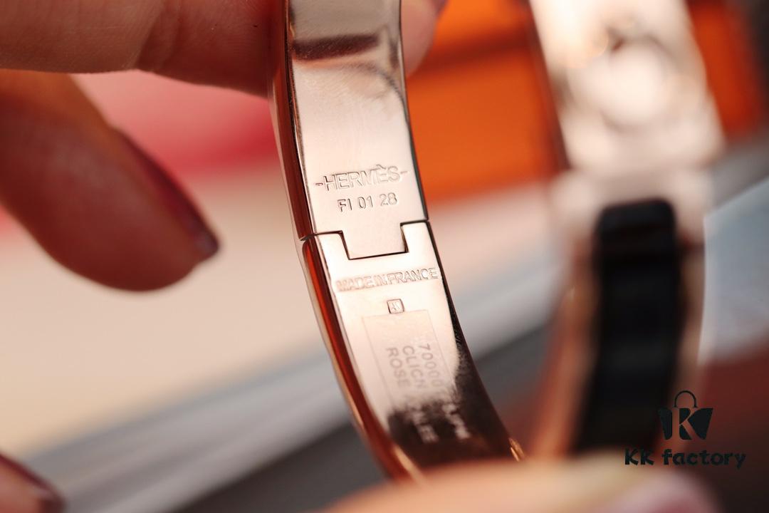 692fcad399f2d84055c8933f New Arrival Hermès-Inspired Enamel Cuff Bracelet with H Lock Closure