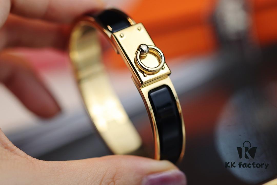692fcad599f2d84055c89343 New Arrival Hermes-Inspired Enamel Bracelet with H Lock Closure